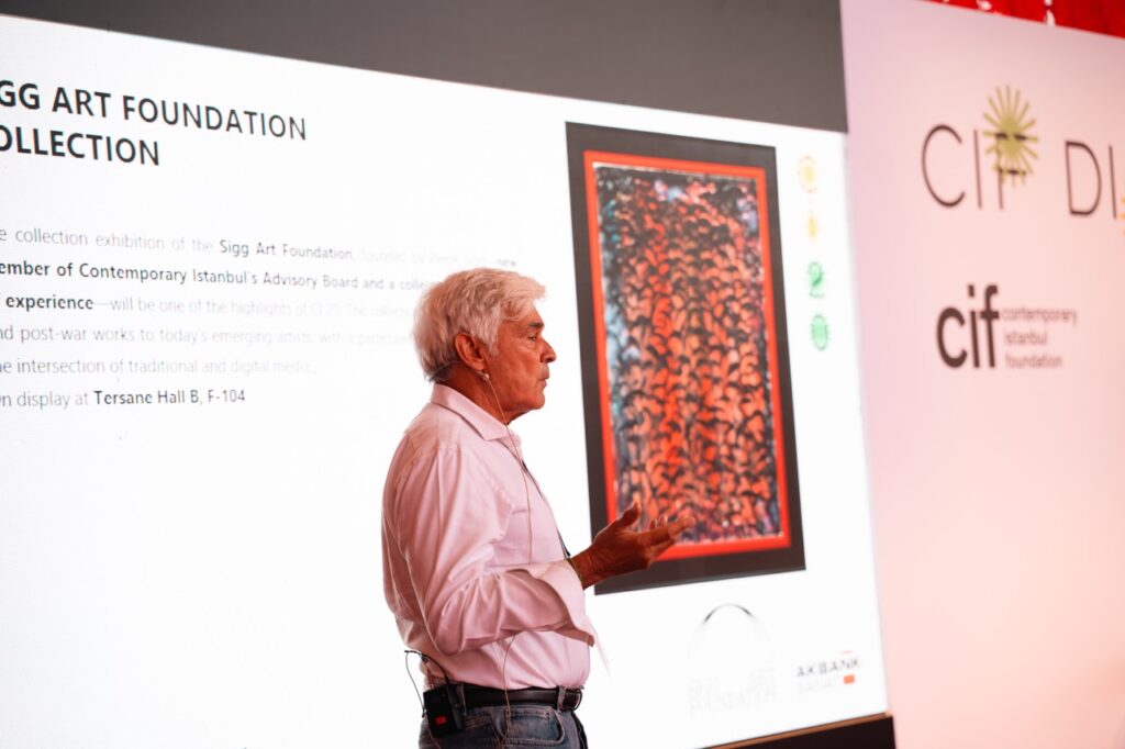 Pierre Sigg presenting his collection at Contemporary Istanbul