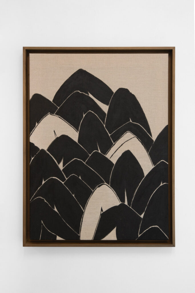 MANAL ALDOWAYAN The Emerging XVIII, 2025 Acrylic on natural Linen. 101 × 76 × 3 cm.